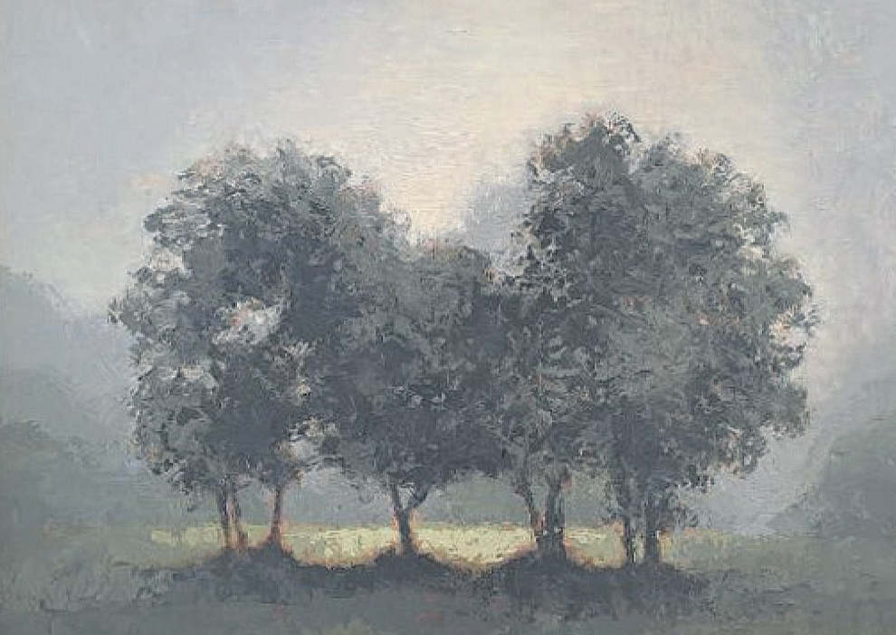 Ilze Egle, "Oozolu placis.Bieriņi", 2023, koks, e., 60x80 cm.