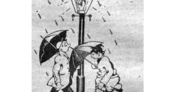 "Sikspārņa" karikatūra par Pārdaugavas ielu apgaismošanas kavēšanos.