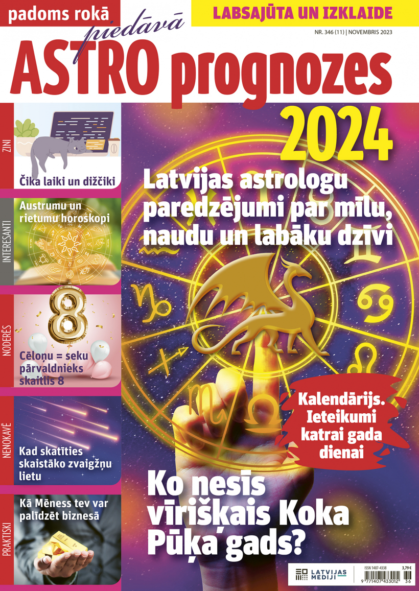 "Padoms Rokā" novembra izdevums "Astro Prognozes 2024".
