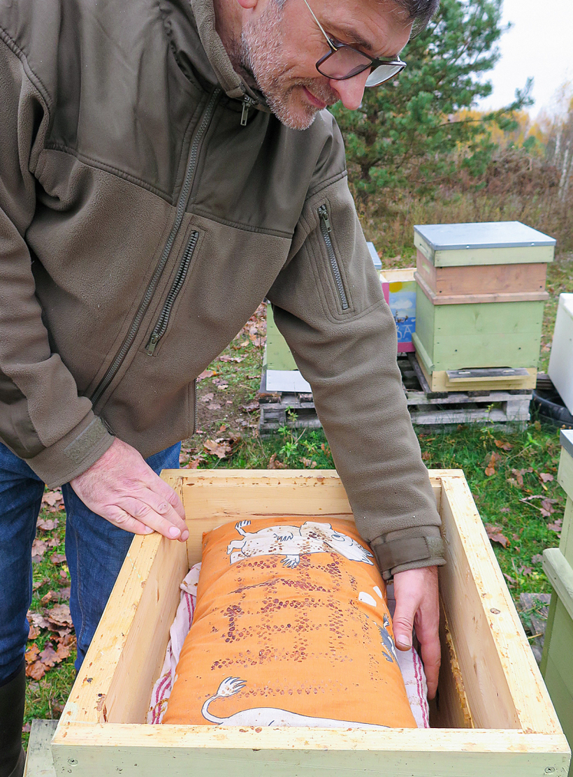 Ziemā saimei vismaz vienā stropa malā atstāj brīvu telpu ventilācijai.