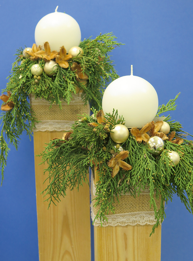 Dekori ar tūju zariņiem.