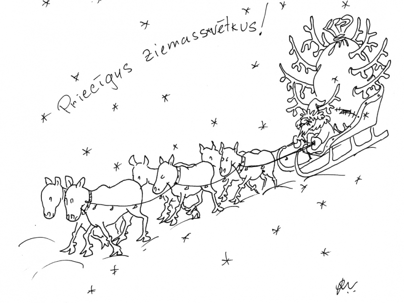Zīmē Romans Vitkovskis. Priecīgus Ziemassvētkus!