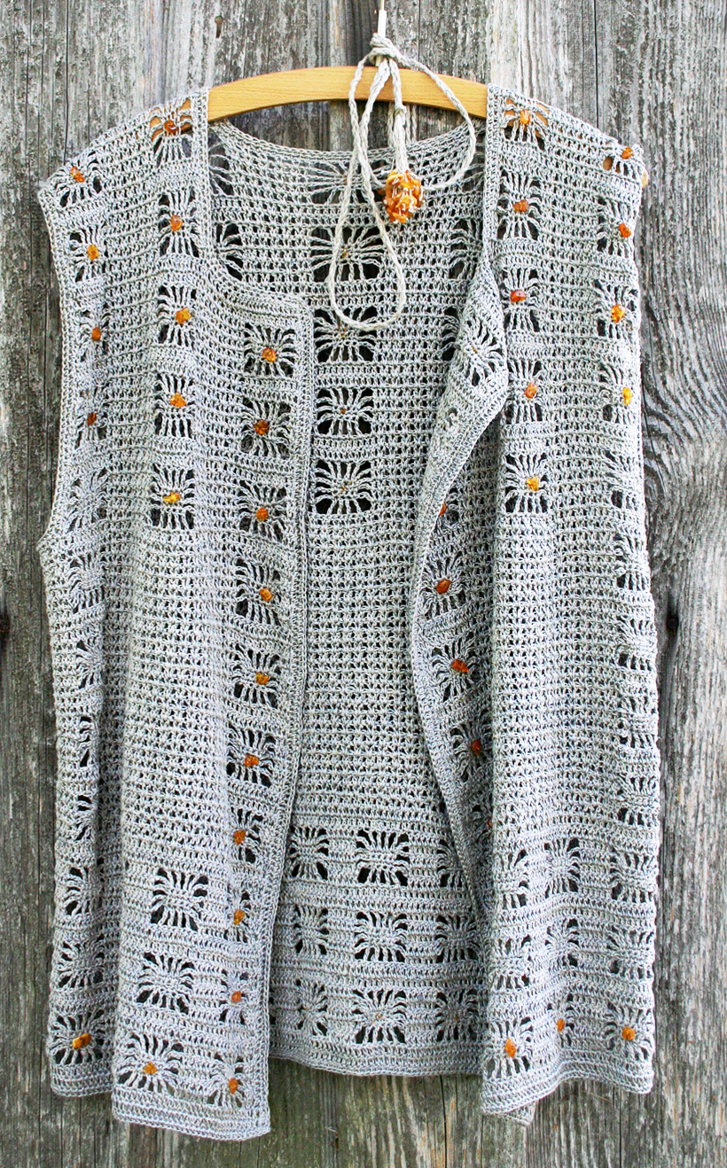 Vestes priekšējā daļa.