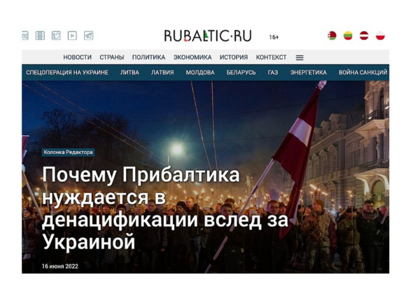 "Baltijas valstīm piespiedu denacifikācija nepieciešama ne mazāk kā Ukrainai." Ar šādiem virsrakstiem savu auditoriju regulāri baro Kremļa propaganda.
