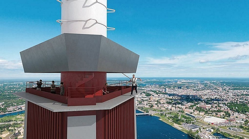 Zaķusalas tornī plānots radīt iespēju ar speciālu drošinājumu iziet uz 220 metru augstumā esošās atklātās platformas.