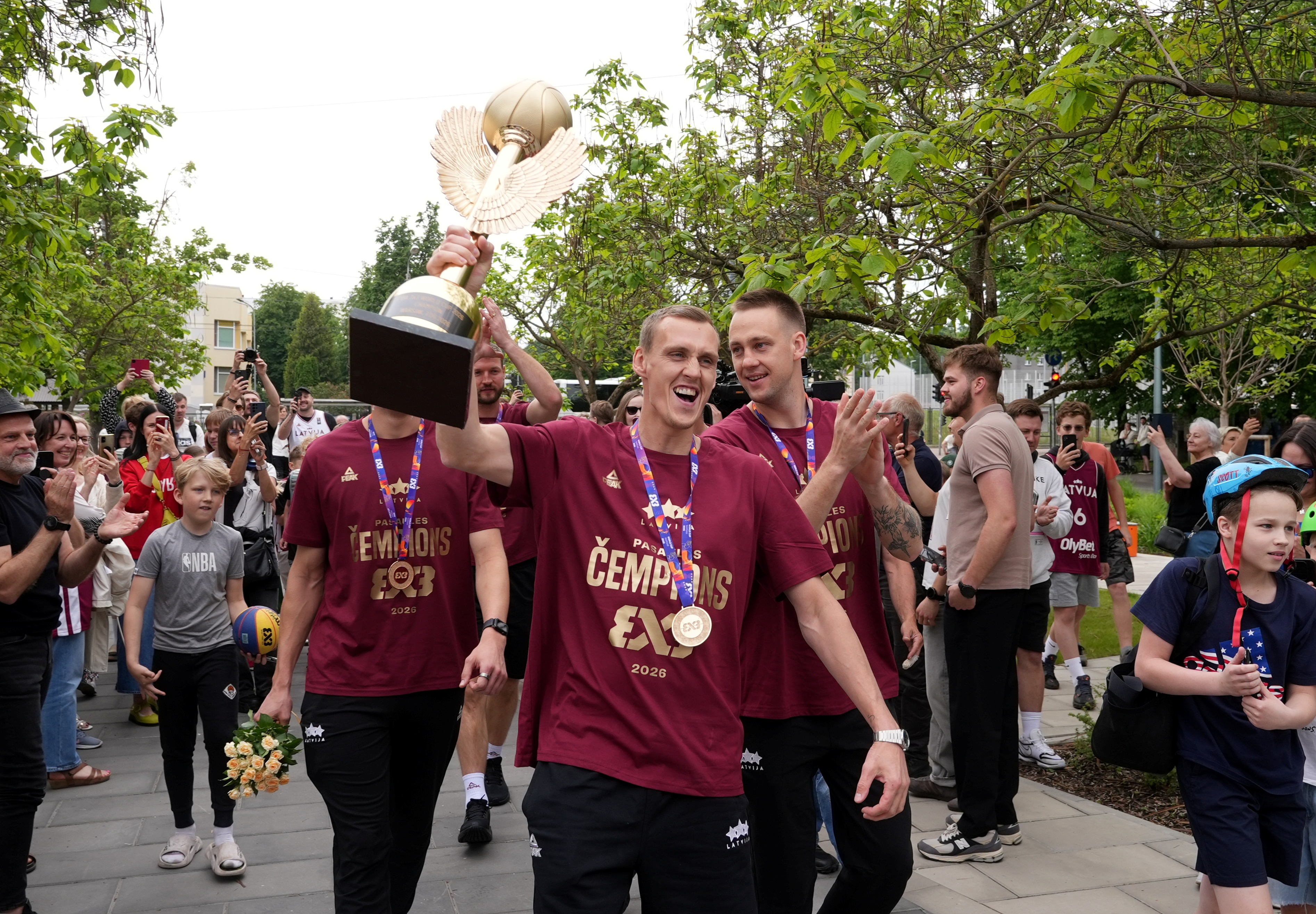 FIBA 3×3 basketbolā Latvijas izlases sagaidīšanas pasākums.